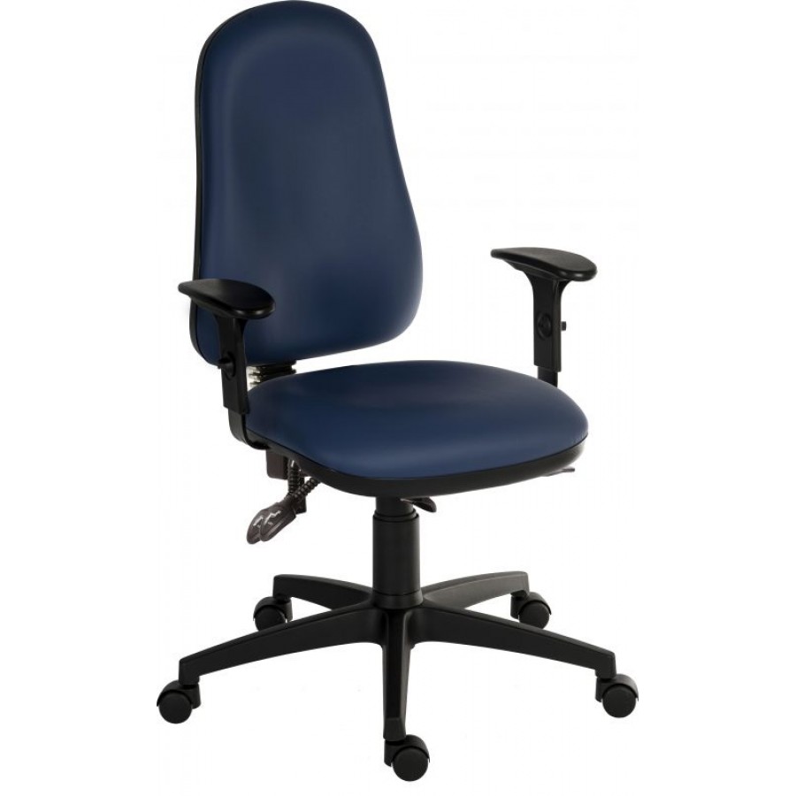 Ergo Comfort Black Leather Wipe Clean Operator Chair